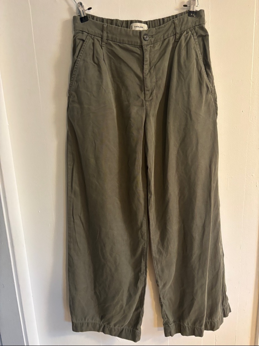 Everlane Wide-Leg Olive Pants Trousers